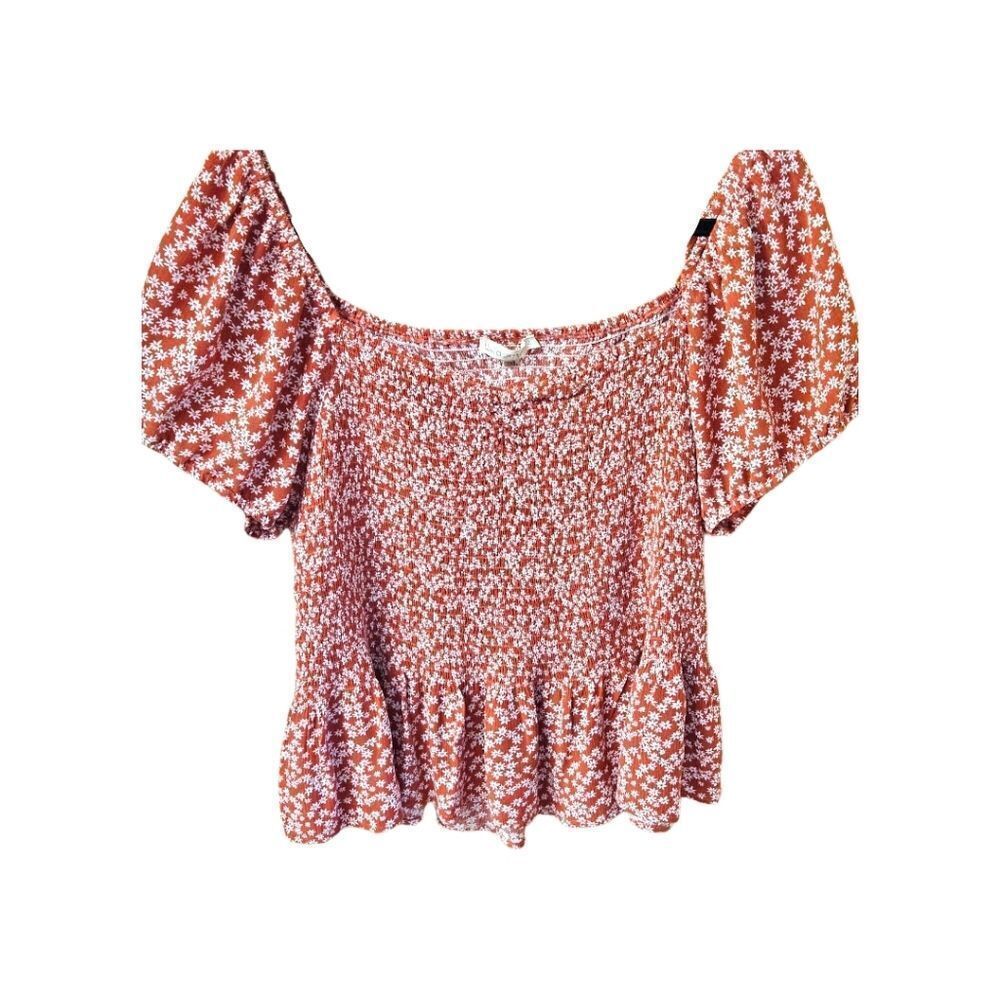 WILD JASMINE Plus Size Short Sleeve Floral Print Smocked Summer Top 2X